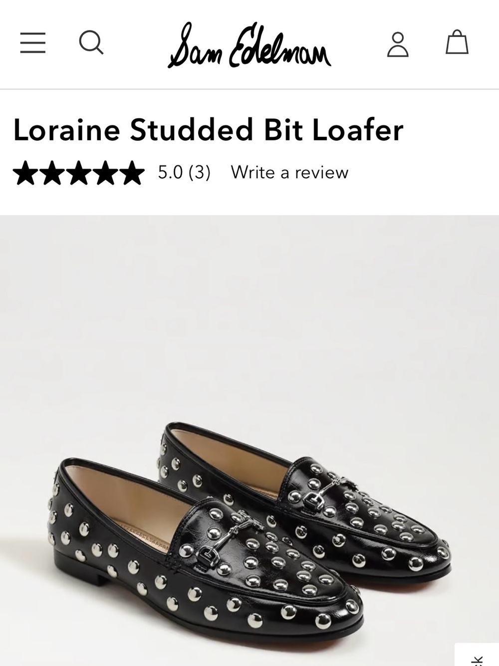 Sam Edelman Loraine Studded Bit Loafer, 7.5